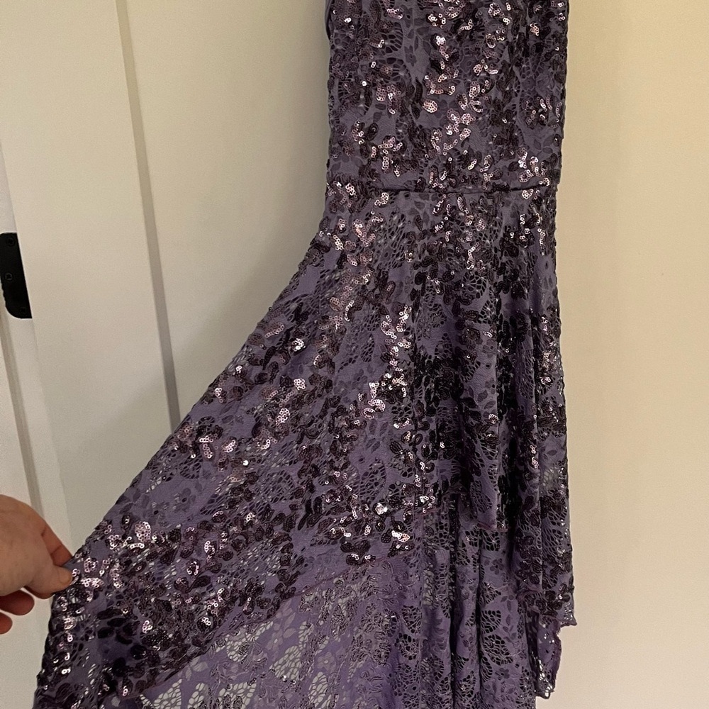 Kids Purple Sequin Dance Costume